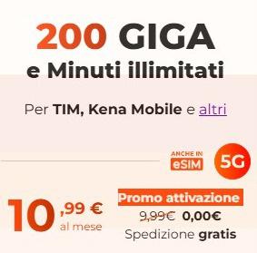 10.99€ 200G流量 