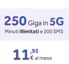 11.95€ 250G流量5G网络套餐