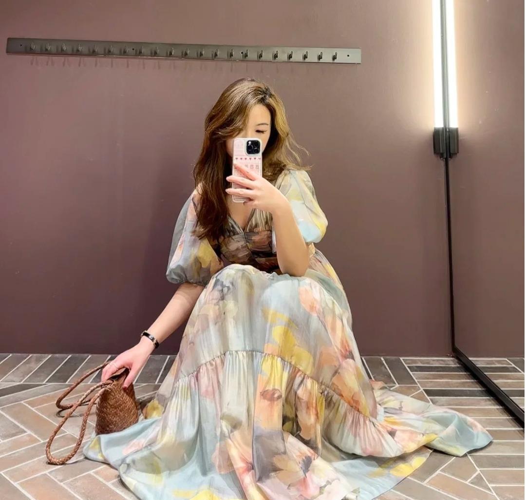 绝美碎花长裙(长袖款)