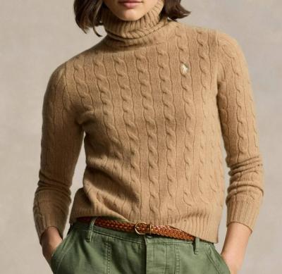 女士羊毛和羊绒高领毛衣