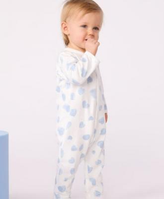 蓝白爱心婴儿睡衣