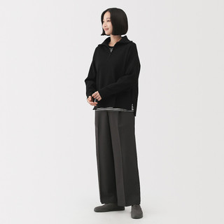 女士米兰罗纹针织半拉链毛衣