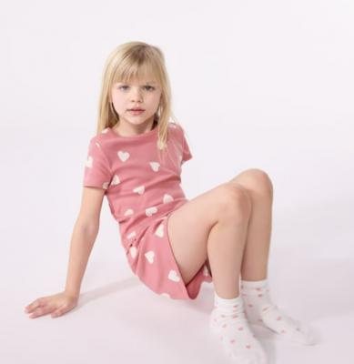 心图案儿童纯棉短款睡衣