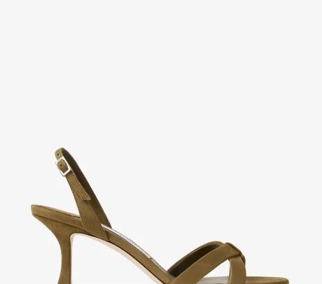 JIMMY CHOO Elsy 70 绿色绒面一字带