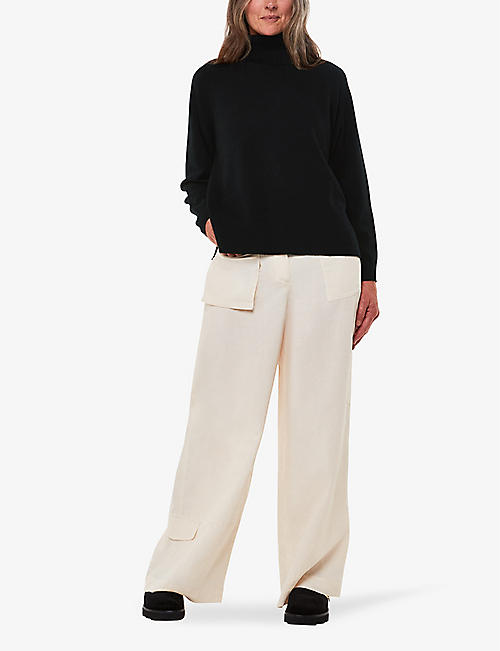 高领宽松羊绒套头衫