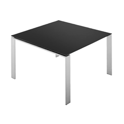 KARTELL 四人桌 128x128xH73 cm (黑色台面 - 白色脚 - 防刮层压板和涂漆钢脚)