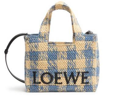 LOEWE Font 格纹托特包 小号