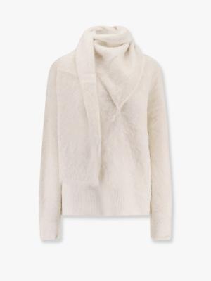 围巾领羊驼毛毛衣