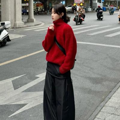 Boiled-wool 高领毛衣