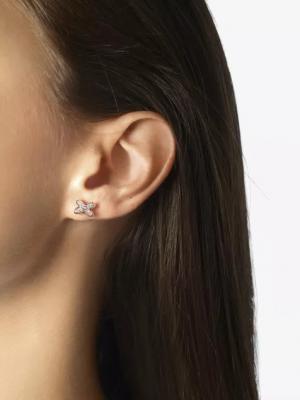 蝴蝶结满钻耳钉