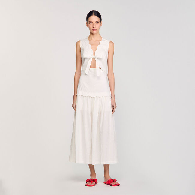 蝴蝶结褶皱长裙