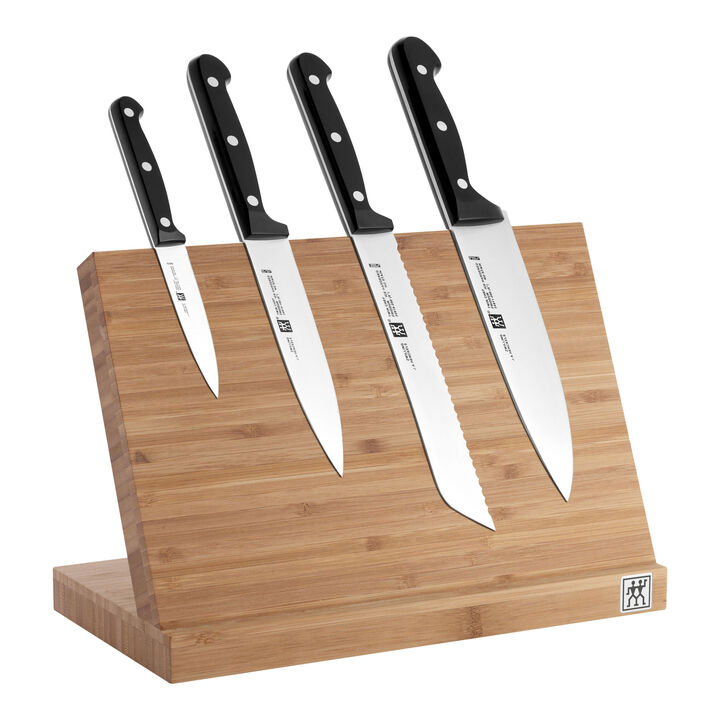 ZWILLING 磁性刀架套装,5件 / 10/16/20 cm,棕色,竹 / 不锈钢