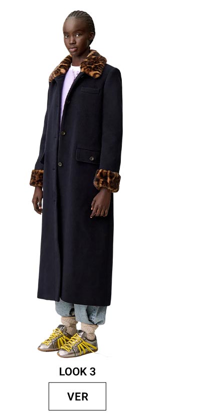 豹纹长羊毛外套