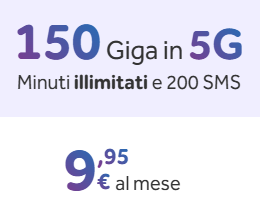 9.95€ 150G流量5G网络套餐