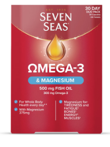 Seven Seas Omega-3鱼油30 粒&维生素 D+镁30片礼盒