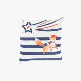 皮提奇狐狸图案双面有机棉儿童方形枕套