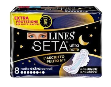 Lines Seta Ultra 卫生巾夜用护翼 8 片