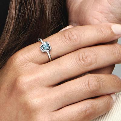 三月诞生石 永恒圆环戒指