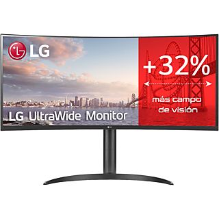 显示器 - LG 34WQ75C-B, 34英寸, WQHD, 5毫秒, 50/60赫兹, 内置扬声器, 黑色