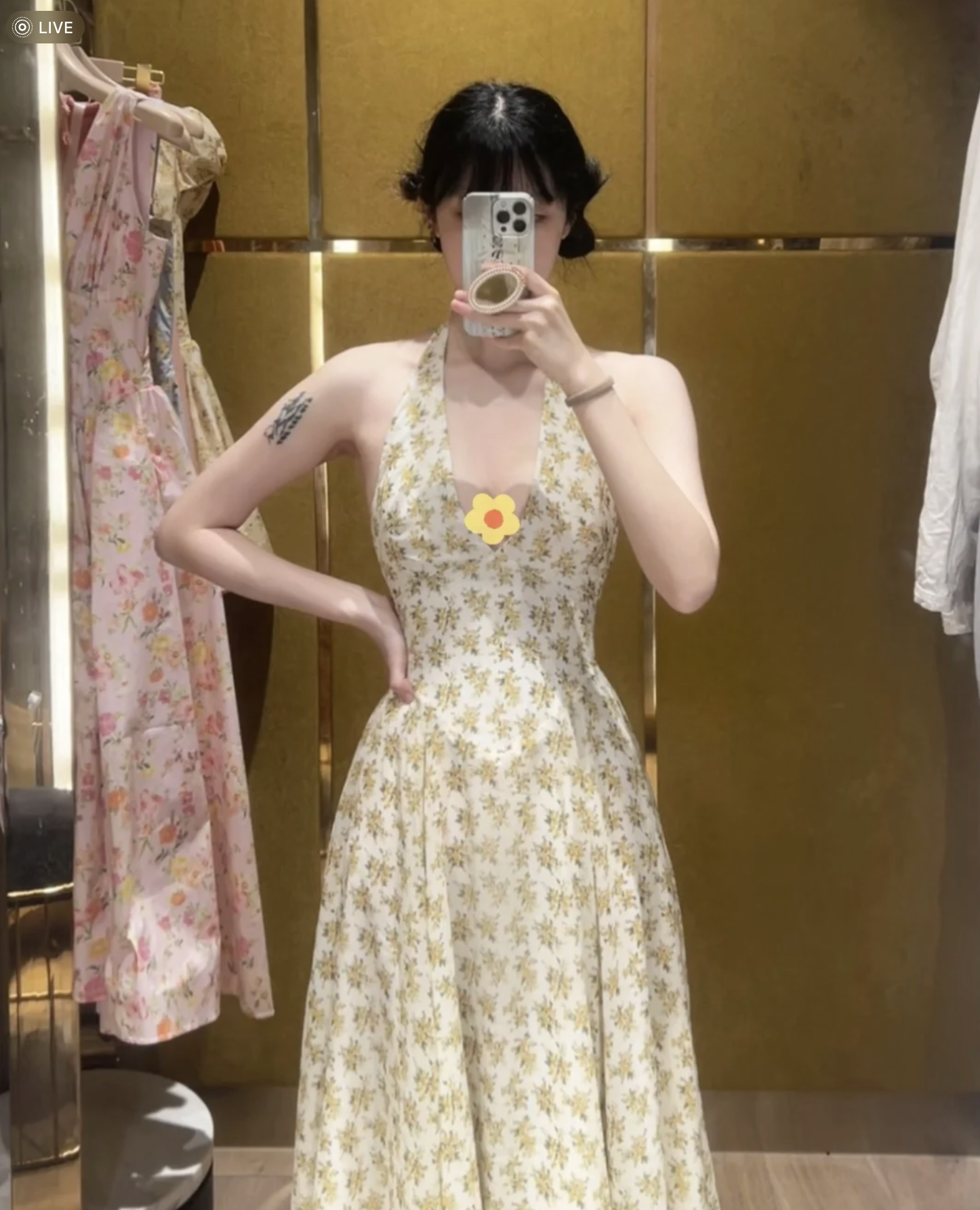 House of CB Solada 波点雪纺连衣裙
