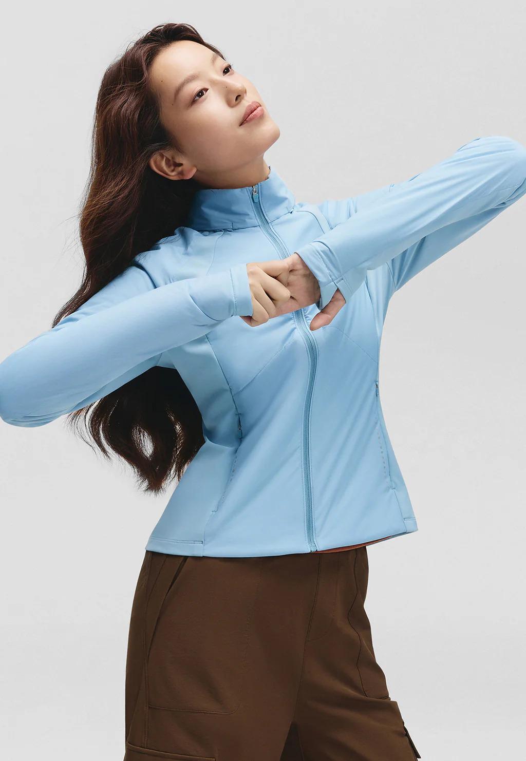 HoodMotion 女士连帽弹力抓绒外套