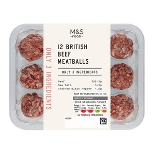 M&S 仅含3种成分的12颗牛肉丸