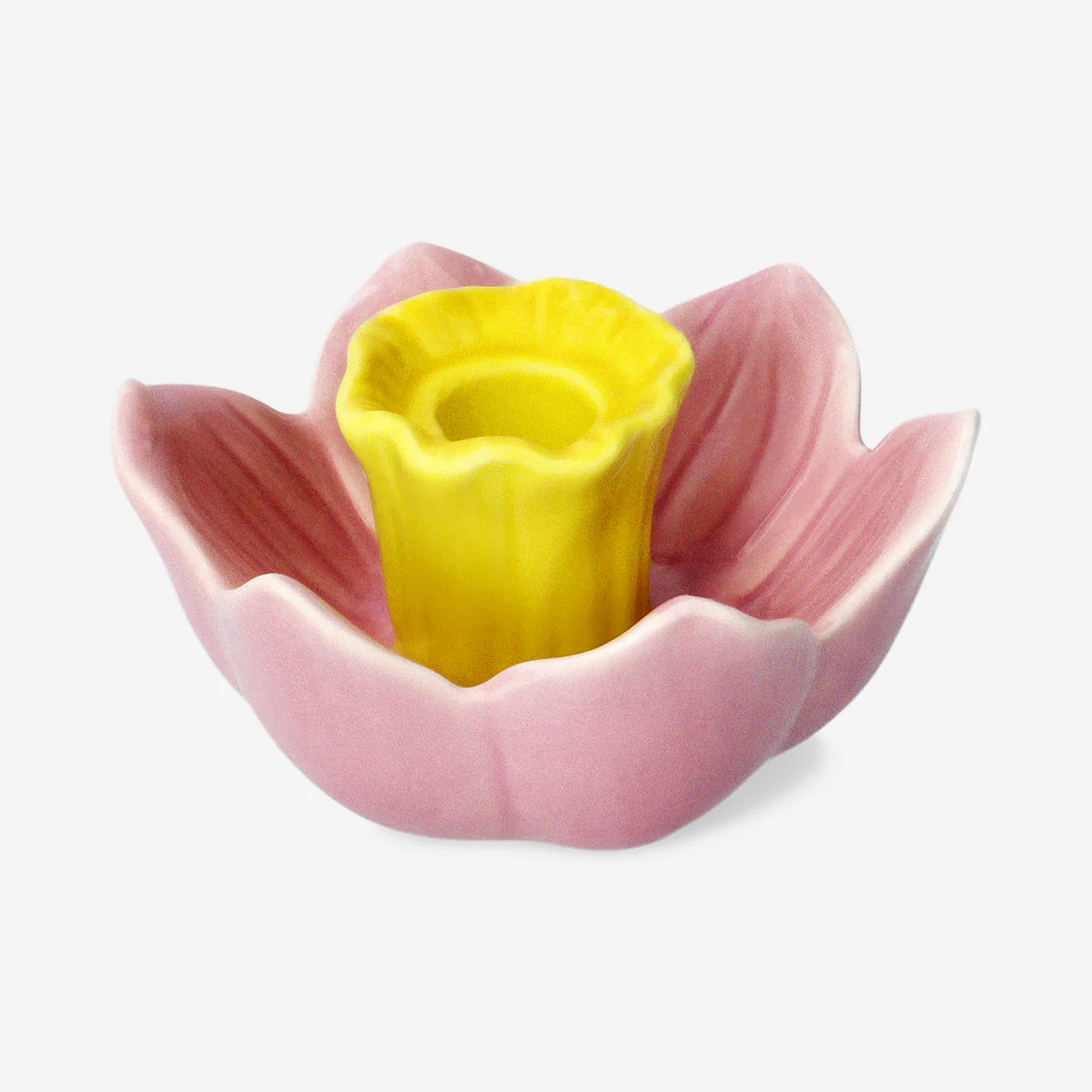 粉色水仙花蜡烛架