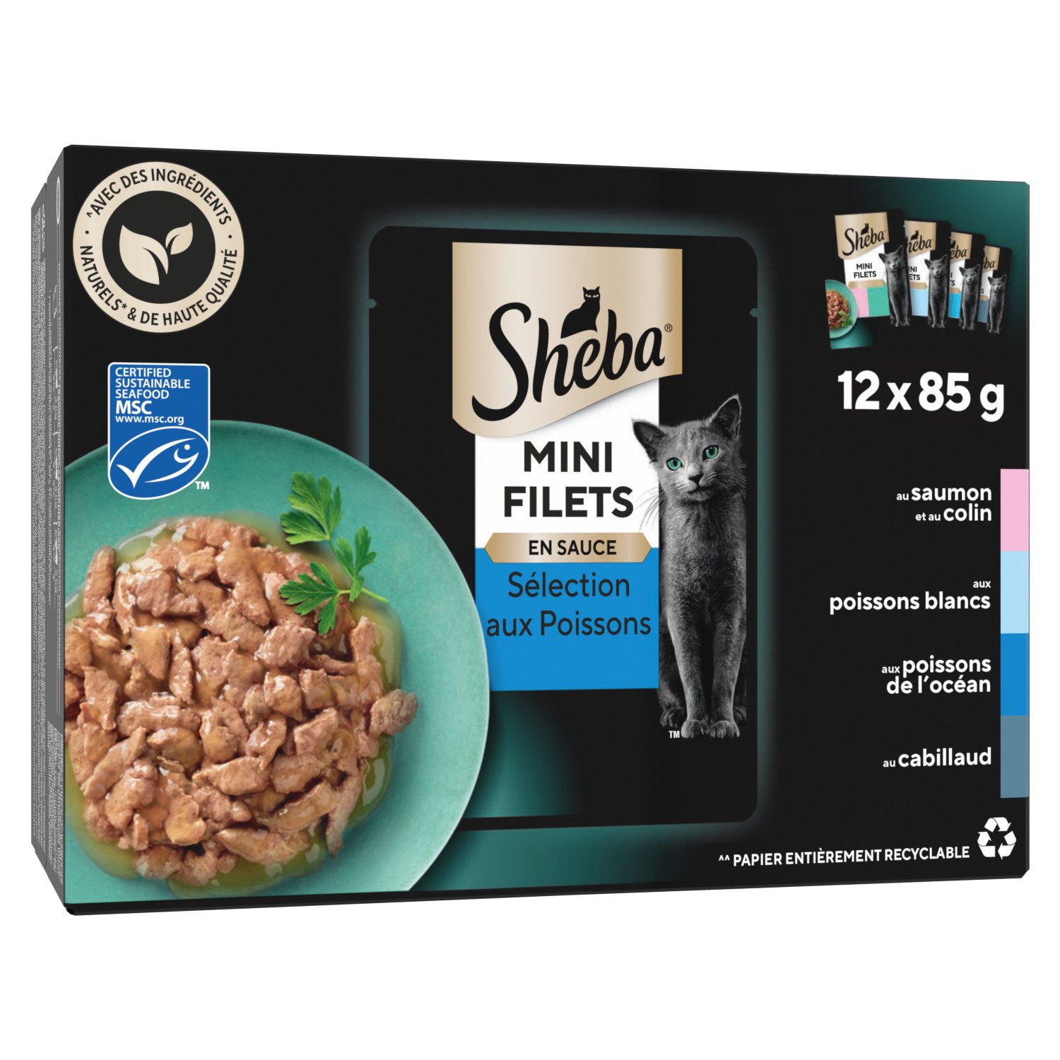 SHEBA 成人猫罐头 迷你鱼肉片 酱汁 选择可持续渔业