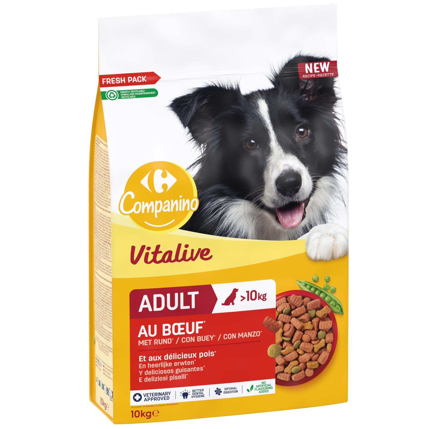 COMPANINO 成人犬粮 牛肉 豌豆 中型犬 +10kg