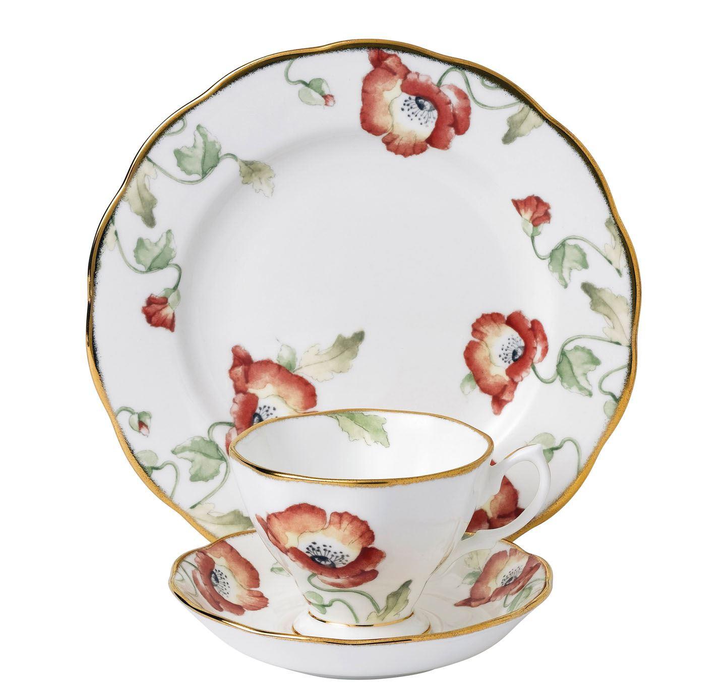 Royal Albert 1970罂粟花三件套