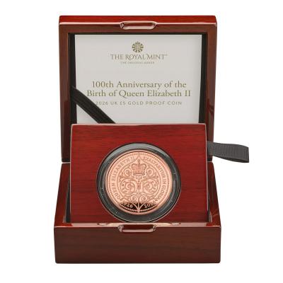 女王百年诞辰 £5纪念金币