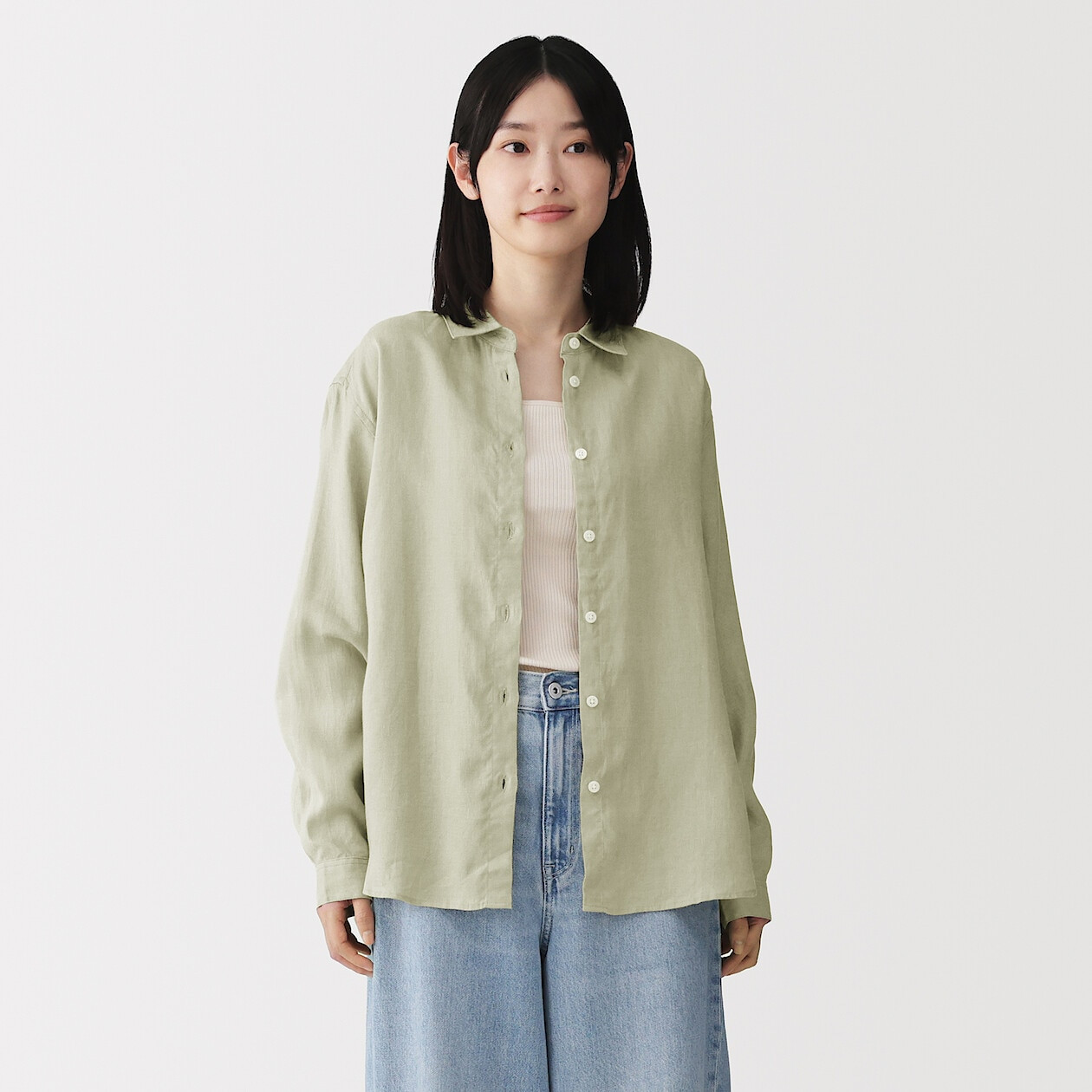 女款洗涤亚麻衬衫