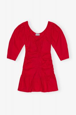Red 棉质迷你连衣裙