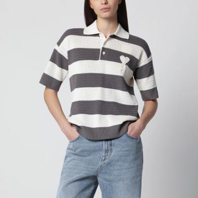AMI 条纹棉质Polo衫