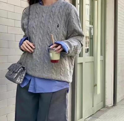 粗麻花毛衣
