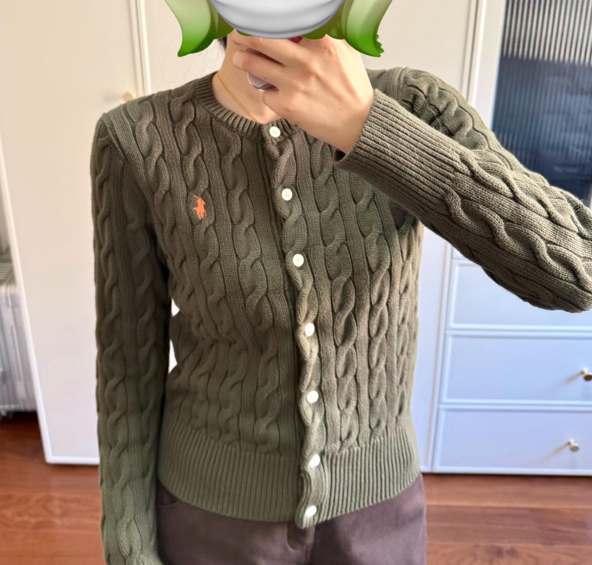 女士棉质粗针织开衫