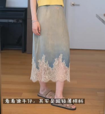 蕾丝牛仔半裙