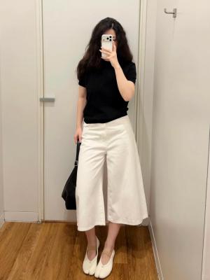牛仔阔腿裤