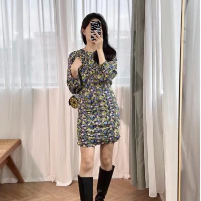 Shirred 碎花迷你连衣裙