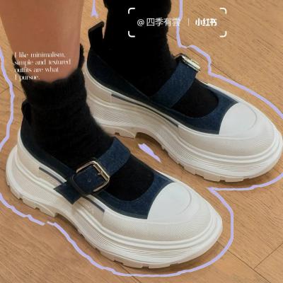 Alexander McQueen 牛仔玛丽珍鞋