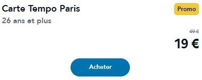 Carte Tempo Paris  26岁以上