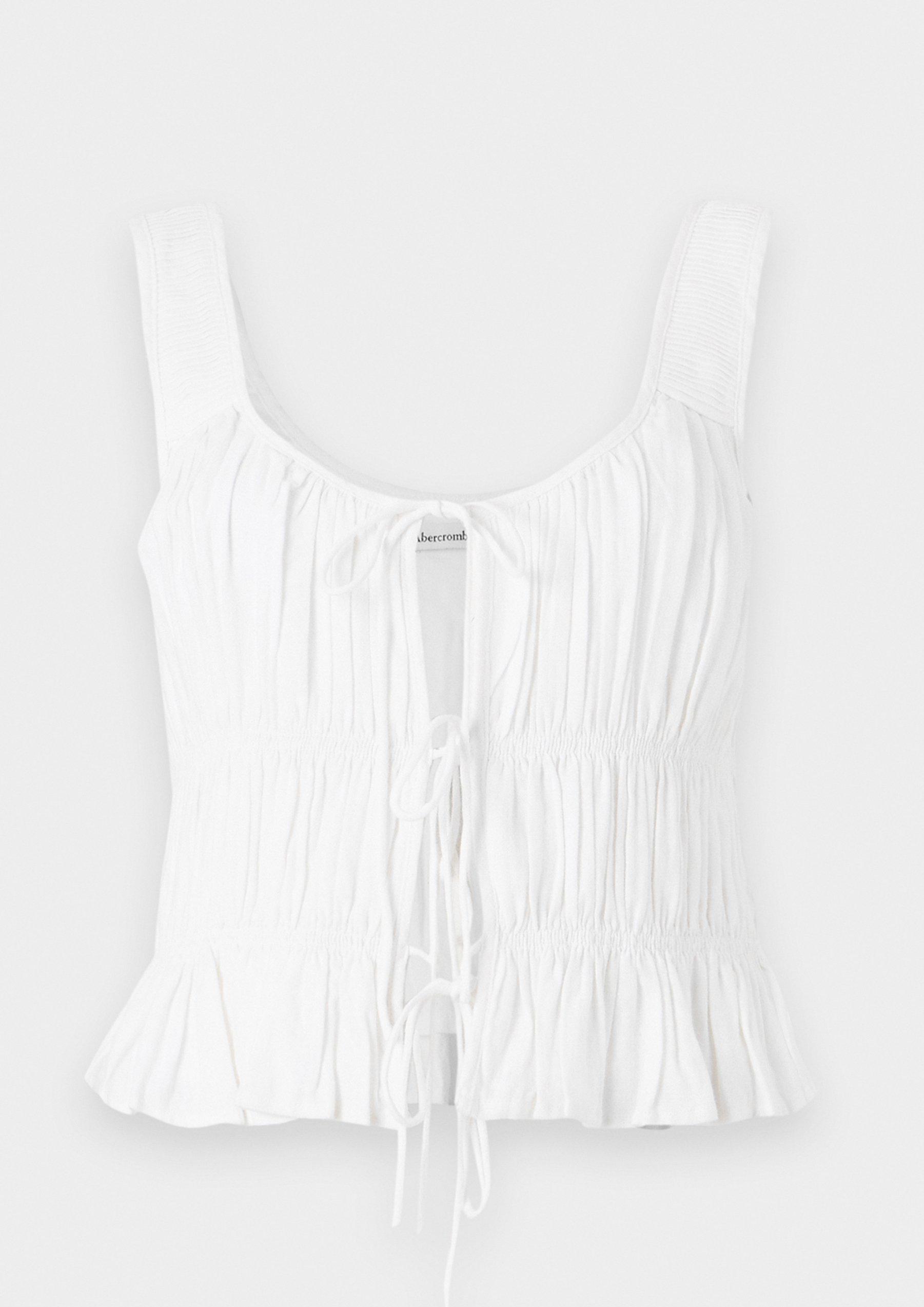 BARE RUCHED 系带上衣 白色