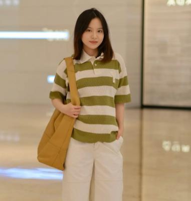 Ami de Cœur 条纹棉质 Polo 衫