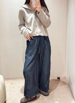阔腿牛仔裤