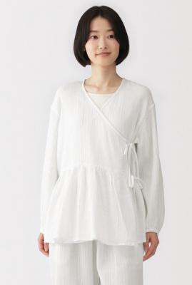 女士褶皱薄纱开衫