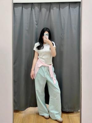 女士亚麻混纺长裤
