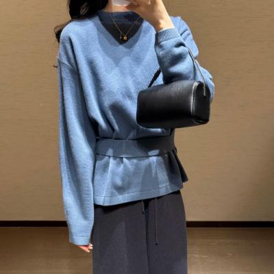 腰带羊毛毛衣