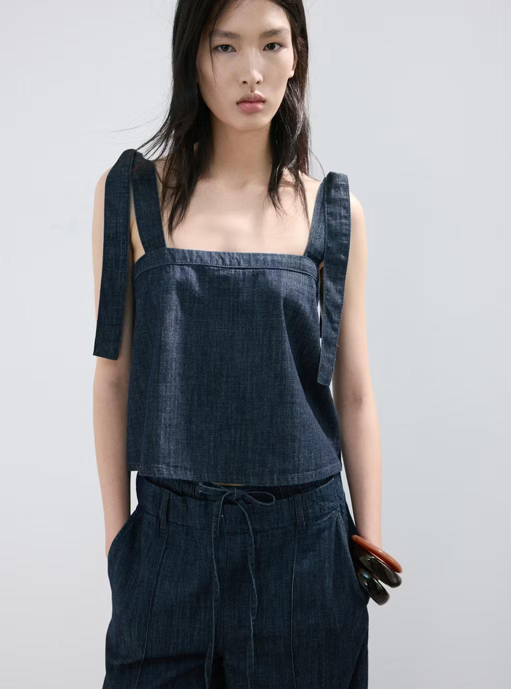 牛仔吊带