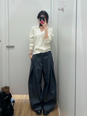UNIQLO 罗纹针织可水洗女款Polo毛衣