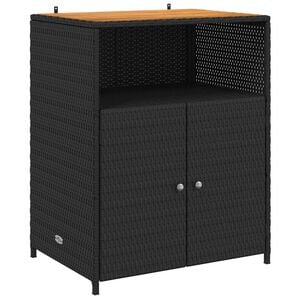 vidaXL 黑色衣柜 70 x 50 x 87 cm 聚酯和罗利藤